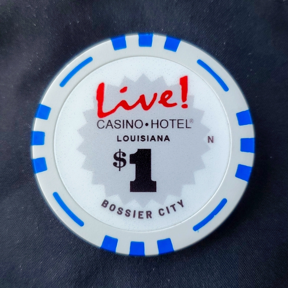 ☆LIVE!☆ Casino & Hotel Louisiana $1 ♤Poker♤ ♧Blackjack♧ Grand Opening White Chip